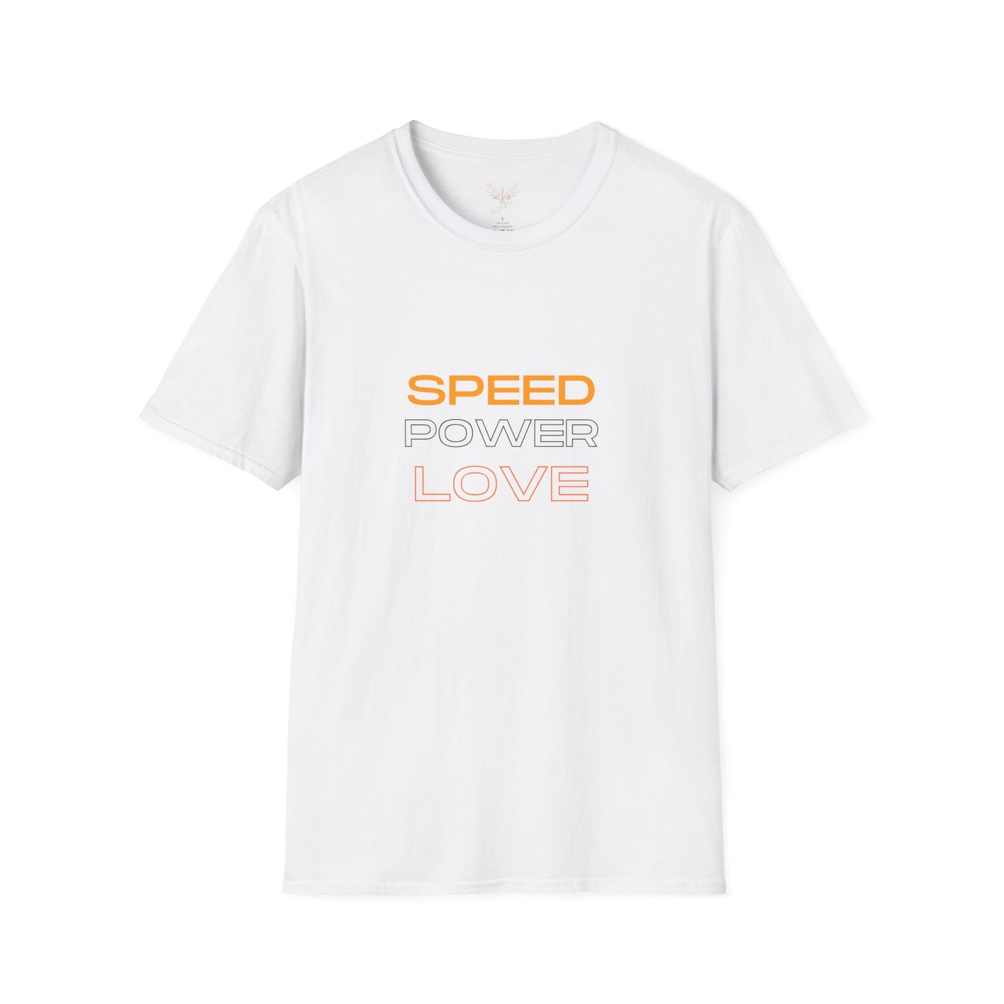 Speed. Power. Love. - Front & Back - Unisex Softstyle Design T-Shirt