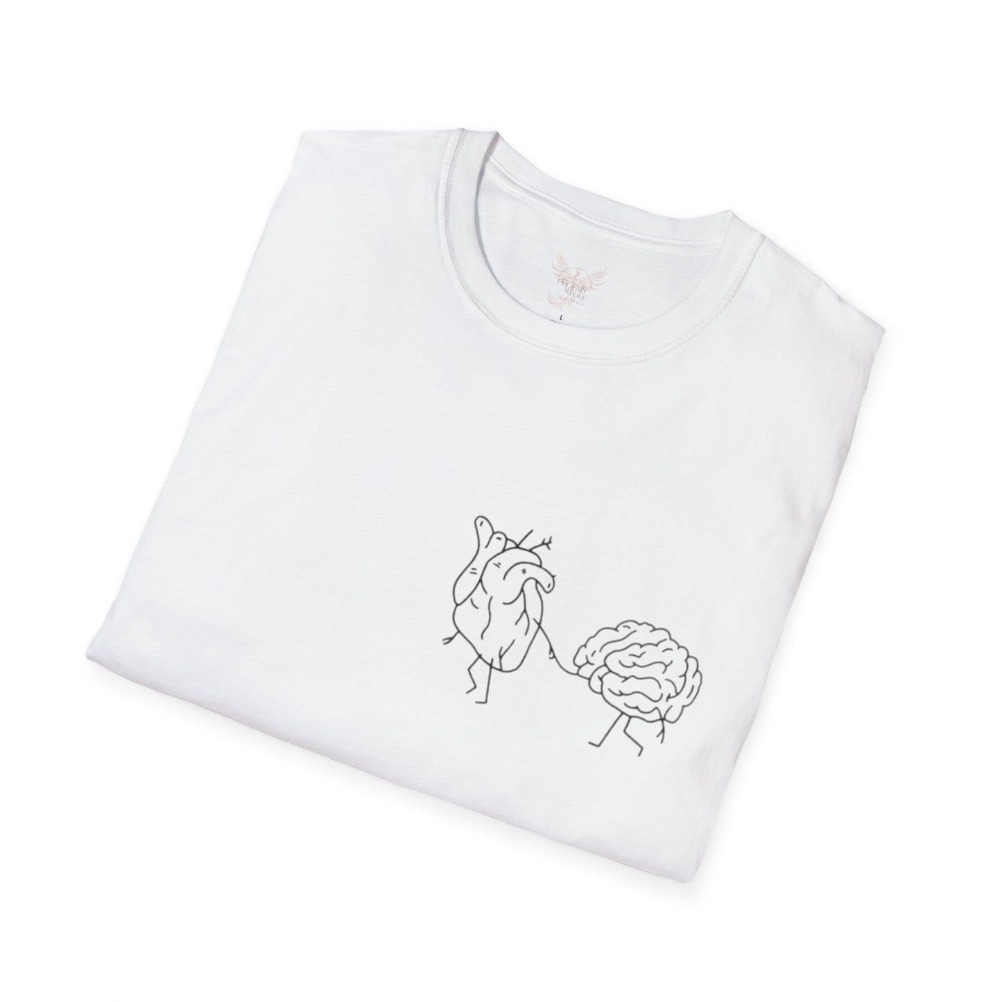 Heart & Brain - Feel. Think. Move - Unisex Softstyle Design T-Shirt